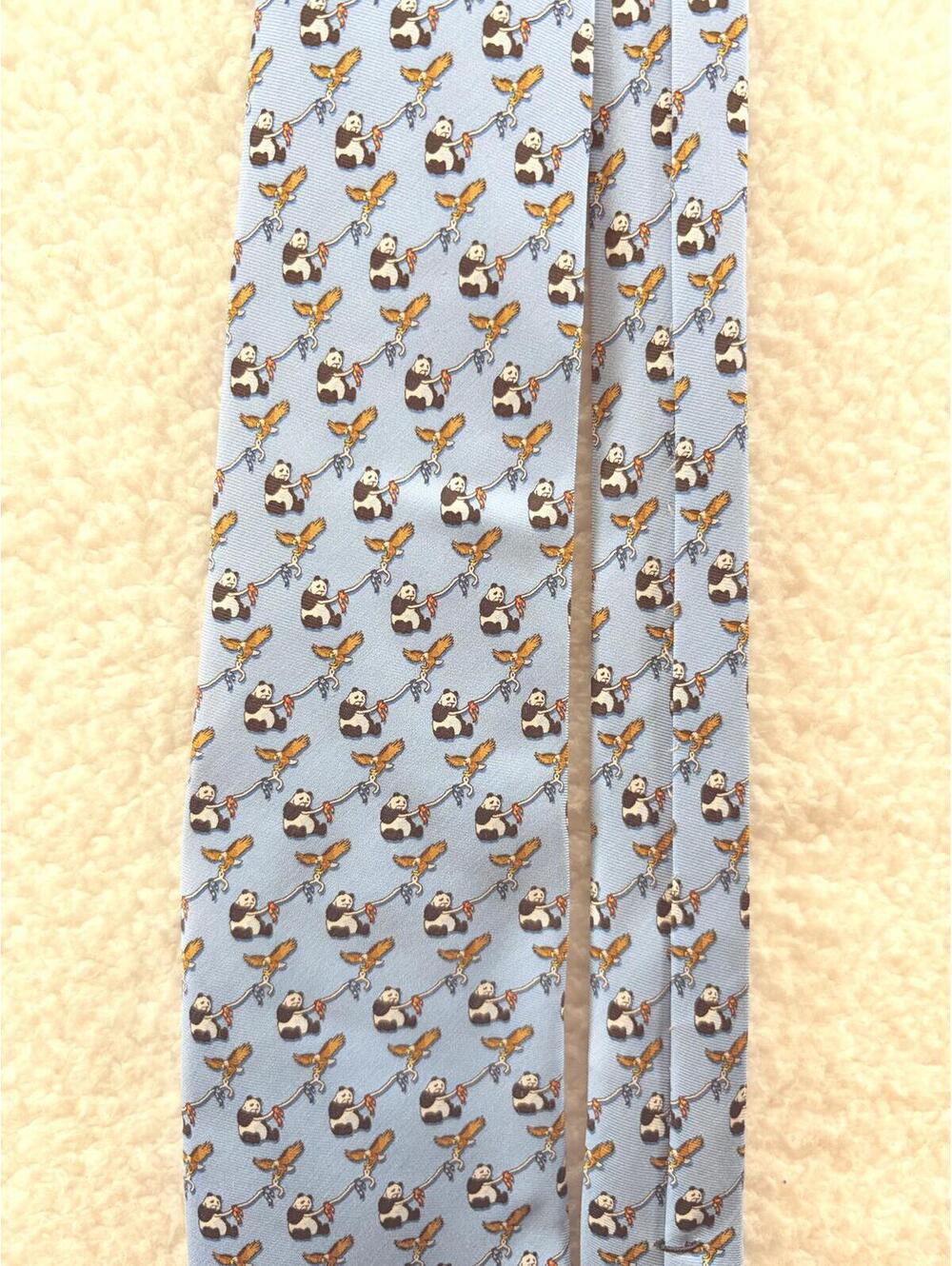VINEYARD VINES 100% SILK Neck Tie Panda Eagle AOP MADE IN USA Vaneck